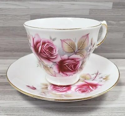 Buy Queen Anne Pink Rose Pattern #8819 Bone China Tea Cup & Saucer Made In England • 33.57£