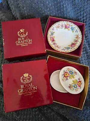 Buy Royal Grafton Fine Bone China Oval Trinket Box & Matching Plate - Malvern Boxed • 14.99£