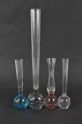 Buy Unbranded Art Glass Bubble Vases Set Of 4x Mixed Colours Mixed Sizes Not Boxed • 29.99£