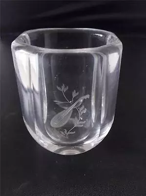 Buy Vintage Scandinavian Swedish Clear Glass Crystal Vase Etched Mandolin Signed • 34.99£