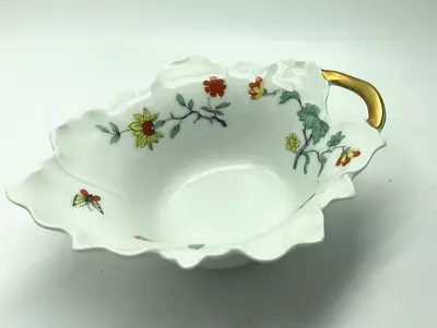Buy LImoges Haviland France China Nut Candy Bowl Flowers White Gold Handle 6 In. • 12.12£