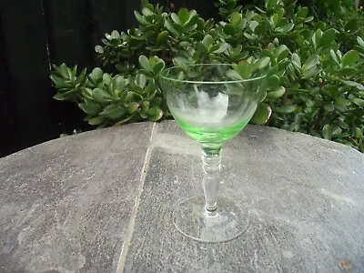 Buy 1 Single Vintage Liqueur Champagne Cocktail Coupe Green Bowl Clear Stem & Foot  • 6£