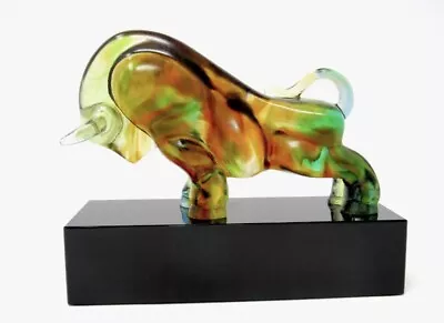 Buy High Quality Art Glass Bull Sculpture Daum Lalique Style Multi Coloured 2kg • 935.06£