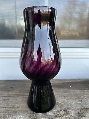 Buy Vintage MCM Purple Amethyst Glass Vase Ribbed Optic 10  • 57.54£