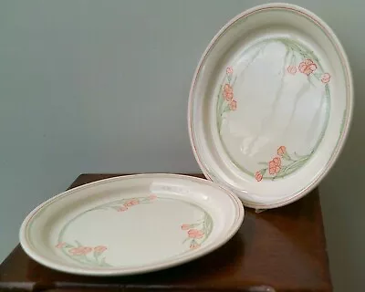 Buy Vintage 'English Ironstone Pottery' (red & Green Floral Design) Dinner Plate X 2 • 4.99£