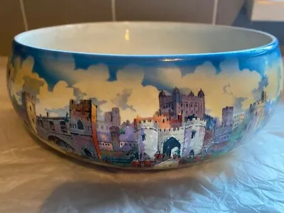 Buy Vintage Newhall Pottery Tower Of London Fruit Bowl 1920's Art Deco Rare. • 50£