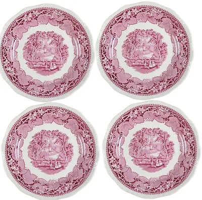 Buy Lot Of 4 Furnivals Dinner Plates Vista Pink England China Excellent  • 71.04£