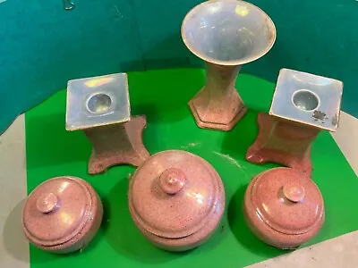 Buy Pink Crown Ducal Ware England,bathroom Pottery,95mm Tall Candlestick Holders • 29.35£
