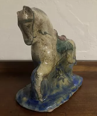 Buy Antique Persian Qajar Iznik Pottery Colorful Figural Molded Horse Sculpture • 218.48£