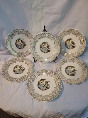 Buy Vintage American Limoges Triumph China D'Or  Plates  22k Gold 6 1/2   Lot Of 6 • 18.24£