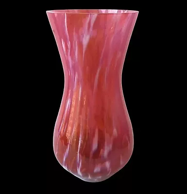 Buy Langham Glass Pink Vase Mottled Glass Vase  23cm • 15£