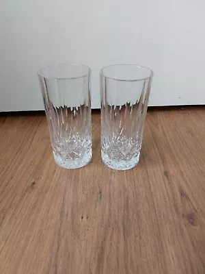 Buy Set Of 2 Crystal  Tumbler Glasses 15cm EXCELLENT CONDITION  • 45£