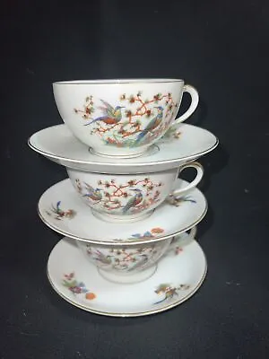 Buy Set Of 3 Thomas Of Bavaria China Pattern 3661 Cup And Saucer Bird Motif • 42.68£