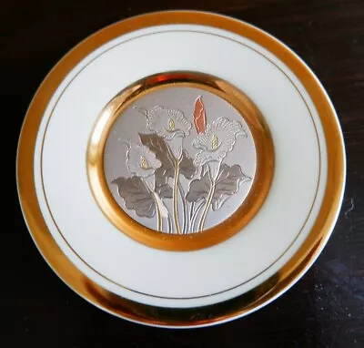 Buy Lovely Japanese 'The Art Of Chokin' Lily Decorative Plate - 24ct Gold Edge • 5£