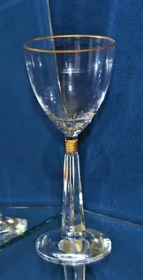 Buy New MOSER Czech Republic Crystal Gold Trim & Stem CASANOVA 8 5/8 H Wine Glass • 184.72£