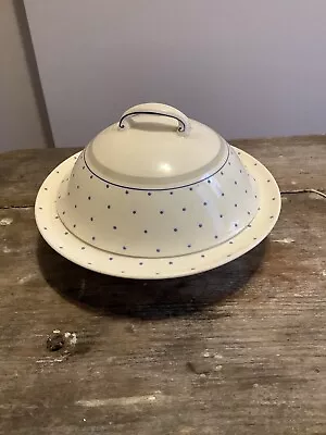 Buy Polkadot Grays Pottery Stoke On Trent England Bowl Covered Cheese Butter Dish ? • 23.05£