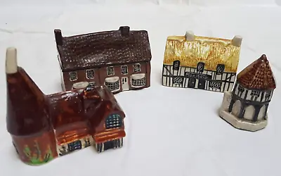 Buy Tey Pottery Or Similar - Collection Of Four Miniature Ceramic Houses (T026) • 11.95£