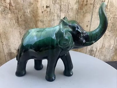 Buy Blue Mountain Glazed Large 8” Elephant Figurine Canadian Pottery Good Condition • 16£