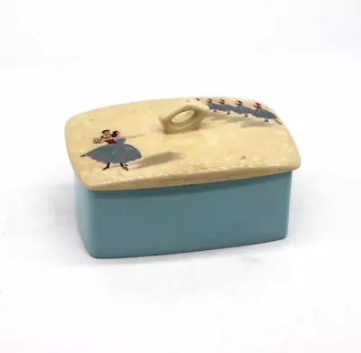 Buy BESWICK Ballet Butter Dish 1950s With Lid 1594 Vintage 14cm Blue & Cream • 4.99£