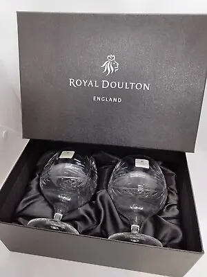 Buy Royal Doulton KESWICK 2pcs Brandy 350ml Fine Lead Crystal Glasses New In Box • 39.99£
