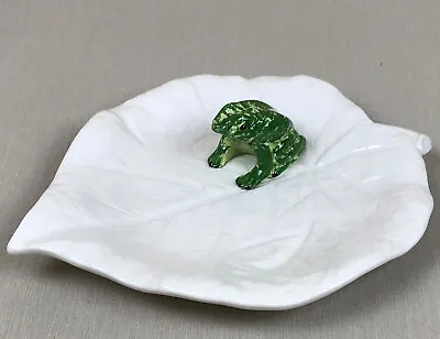 Buy Italian Bassano Ceramic Leaf Plate With 3D Frog 12'' X 10.25''  Made In Italy • 15.36£