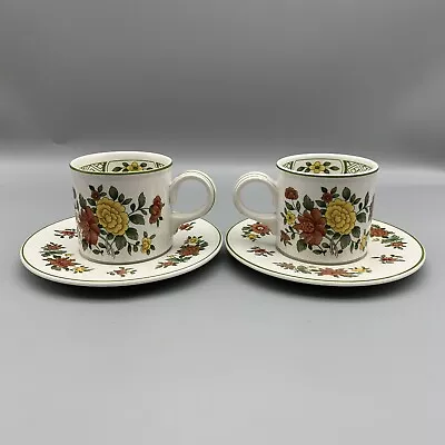 Buy Villeroy & Boch Summerday Cup & Saucer Set Of 2 Mettlach Lithography Germany #2 • 23.63£
