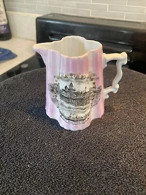 Buy Victorian 9cm China Pink Lustre Jug With New Brighton Pier Picture Picture • 15£
