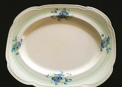 Buy Woods Ivory Ware  Blue Flowers 12 Inch Serving Plates / Platter C1933 • 10.99£