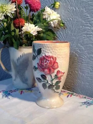 Buy  Gorgeous Vintage Maling Lustre Rose Design Vase #3443 • 6.99£
