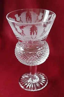Buy Edinburgh Crystal Thistle Pattern - Wine Glass - Signed • 60£