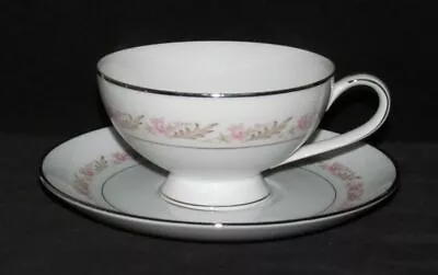 Buy Mikasa China Co. ROSE LANE Footed Cup And Saucer Set 5352 • 4.28£