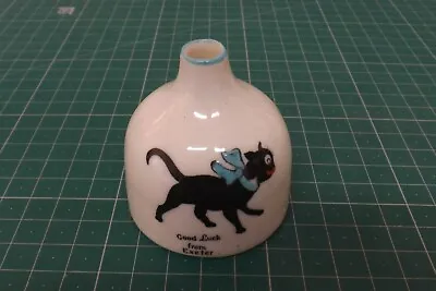 Buy Lucky Black Cat Willow Crested China Vase Good Luck From Exeter C124 • 4.99£