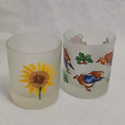 Buy Darlington Crystal Frosted Glass Tumbler Sunflower & Peter Rabbit Vgc • 29.95£