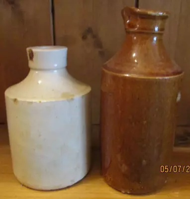 Buy 2 Vintage Lambeth Doulton  Pottery 1 Ink  Pourer Glazed Bottles  • 6.99£