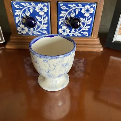 Buy Lovely Pool Pottery Egg Cup Blue& White Sadly Only One. • 0.99£