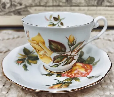 Buy Pretty Vintage Royal Standard Rose Bone China Tea Cup & Saucer Set Two-Piece • 8.95£