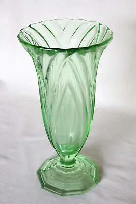 Buy Art Deco Large Green Glass Vase By Val Saint Lambert • 17.99£