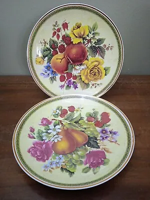Buy Pair (2) Of Fenton China, Decorative Plates, Fruits' Pattern Or Series  • 6.95£