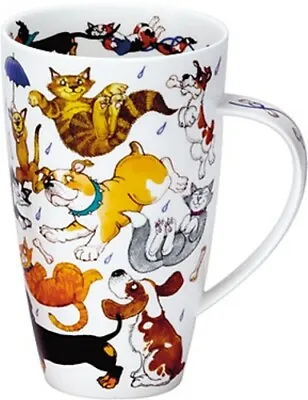 Buy Dunoon Raining Cats And Dogs Cats Jumbo Cup Coffee Mug Henley 0,55 L • 31.72£