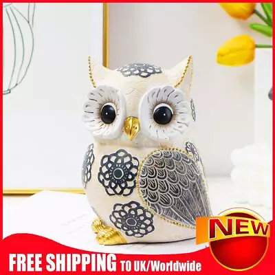 Buy Resin Miniatures Owl Figurines Desktop Ornament Cute Home Decor For Office Study • 15.44£