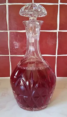 Buy Vintage Crystal Cut Glass Wine Decanter With Stopper 27 Cm Tall 1.16kg Weight • 15.95£