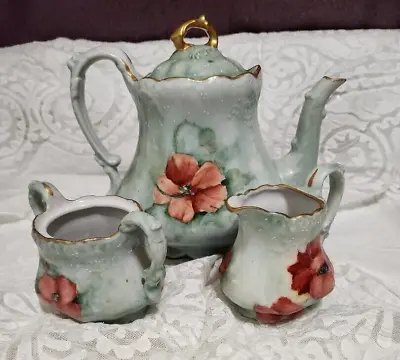 Buy Beautiful Vintage English Chabi Chic China Tea Set Poppy Pattern • 15.09£