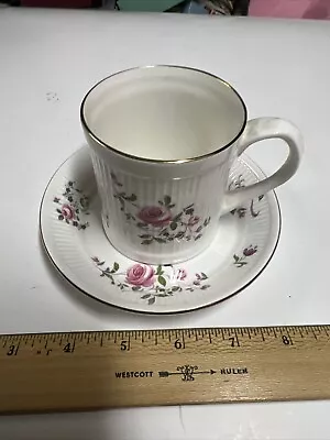 Buy Crown Staffordshire English Rose Ribbed Cup & Saucer Vintage • 9.60£