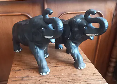 Buy Vintage Pair Of Pottery Elephants From The 50s • 52£
