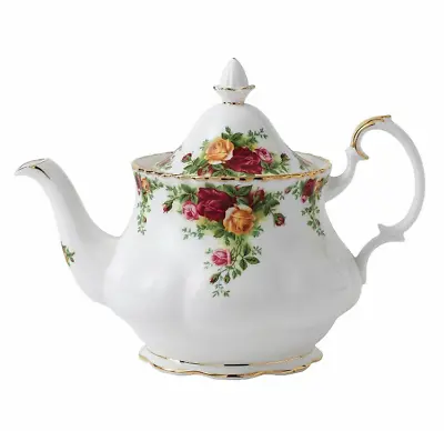 Buy Royal Albert Old Country Roses Teapot  Large 42 Oz.  Authentic Made In England!  • 124.41£