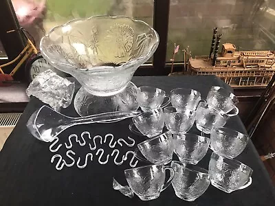Buy Vintage CARATION  27 Piece Glass Punch Bowl - Boxed • 22£