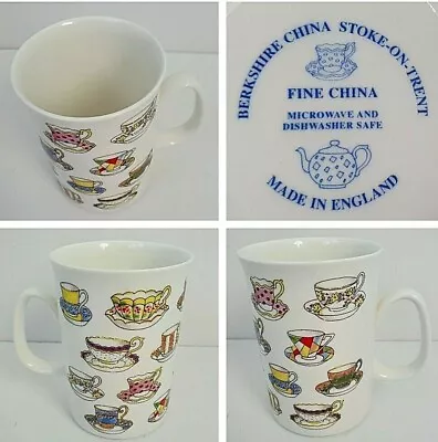 Buy Vintage Staffordshire Stoke-On-Trent Fine China 'Cups + Saucers' 300ml Mug  • 4.50£