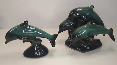 Buy Blue Mountain Pottery Dolphins Set Of 2. Glazed Ceramic Green • 32.23£