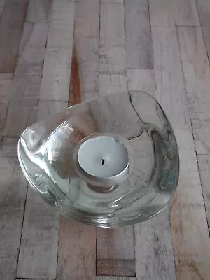 Buy Scandinavian Heavy Double Sided Glass Candle Tealight Holder • 6£