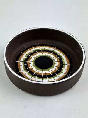 Buy Hornsea Small Pin Dish With Brown Ground And Circular Drip Pattern, Circa 1970s • 10£